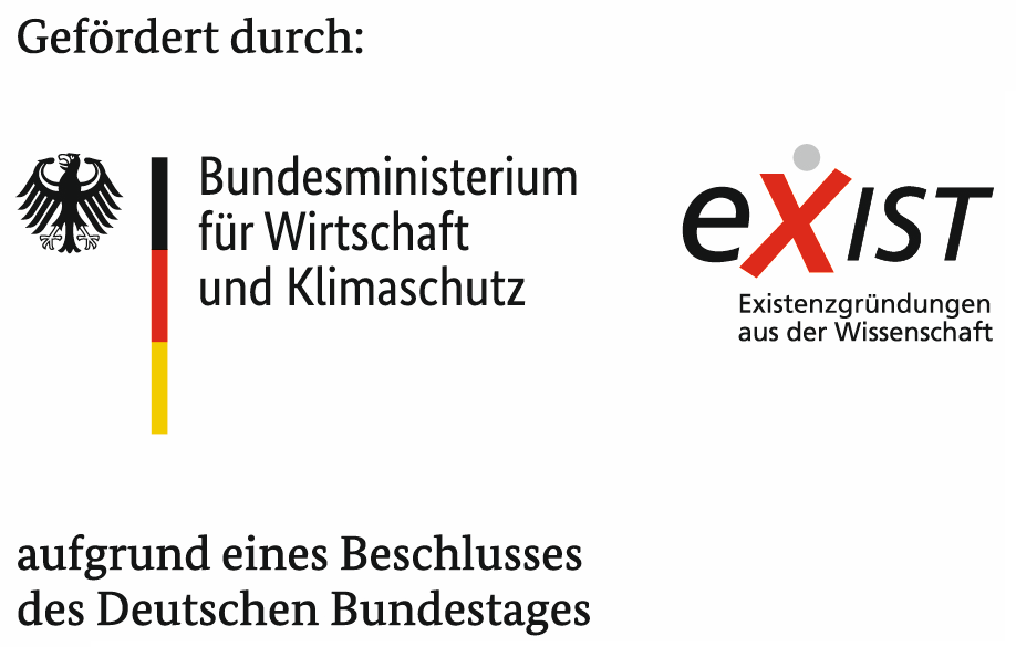 eXist - Existenzgründungen aus der Wissenschaft; Gefördert durch: Bundesministerium für Wirtschaft und Klimaschutz; aufgrund eines Beschlusses des Deutschen Bundestages